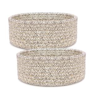 Petit panier en corde de coton tressé, adorable mini panier de rangement rond pour jouets, chaussettes, cadeaux, décoration de chambre d'enfant - Product Image 1