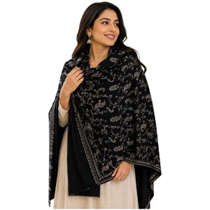 Women's Long Black Cashmere Eco-Friendly Winter <b>Wrap</b> <b>Shawl</b> & Scarf - Product Image 1