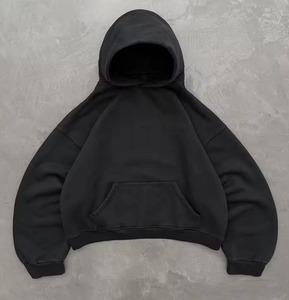 Premium Custom Logo 400 GSM Heavyweight Cotton Polyester Fleece Breathable Boxy Hoodie Baggy Streetwear Winter Men's <b>Set</b> - Product Image 4