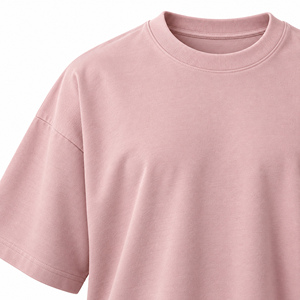 T-shirt décontracté à manches courtes pour homme, coupe ample, couleur unie aqua, col rond, sans motif - Product Image 5