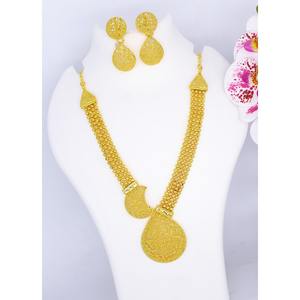Necklace With Earrings <b>Jewellery</b> <b>Set</b> Goldplated Pure Brass High Quality Uae Dubai Necklace Design Necklace <b>Jewellery</b> <b>Set</b> - Product Image 1