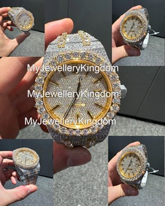 Reloj de Hombre Mossinate de Acero Inoxidable con Diamantes de Cuarzo Moissanite VVS, Estilo Hip Hop, Caja Redonda, Resistente al Agua 10 Bar - Product Image 3