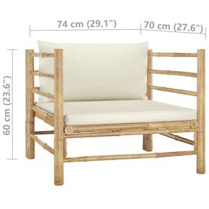 Canapé de jardin en tissu 100% polyester blanc crème, catégorie de produits : canapés de jardin - Product Image 6