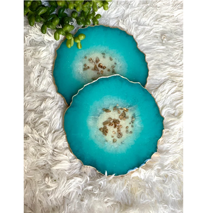 Elegant Design Resin Coaster Purple Color Gold Rim Design <b>Cup</b> <b>Mat</b> Coaster Handcrafted At Lowest Price - Product Image 5