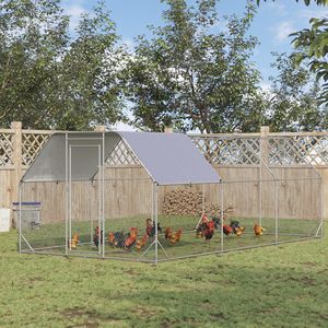 Pollaio Grande Argento 5,7m x 2,8m x 1,9m per 15-18 Galline, Design Walk-In, Recinto da Giardino, Casetta per Polli - Product Image 2