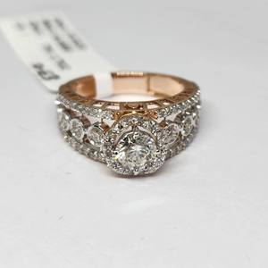 Bague de fiançailles de luxe en or rose plaqué rhodium 14 carats, certifiée IGI, diamant solitaire naturel taille brillant I-J VS pour femme - Product Image 5