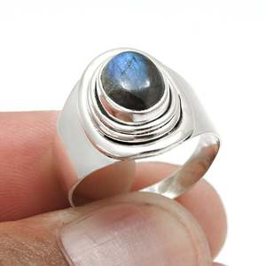 Oval Cut Natural Labradorite Gemstone <b>Ring</b> <b>Crafted</b> From 925 Solid Sterling Silver Fine Bezel Set Gemstone Handmade Boho <b>Ring</b> - Product Image 5
