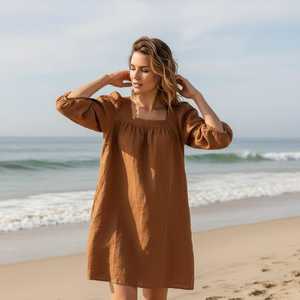 Women Cotton Midi <b>Dress</b> Sleeveless A-Line Casual <b>Summer</b> <b>Dress</b> Loose Fit Breathable Daily Wear <b>Dress</b> - Product Image 4