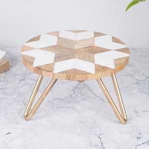 Multi Purpose Wooden And Iron Cake <b>Stand</b> For <b>Cupcake</b> Display Dessert Serving And Wedding Table Decoration - Product Image 2