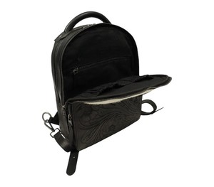 Cowhide Leather <b>Backpack</b> Handmade <b>Black</b> Designer Daypack Multi Compartment Zipper Travel Office Casual Premium <b>Backpack</b> Bag - Product Image 2