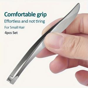 Juego de Pinzas de Acero Inoxidable, Herramientas para Depilar Cejas, Nariz y Rostro, Sin Fragancia, Accesorios de Cuidado de Belleza - Product Image 4