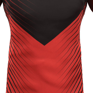 Men's Winter Sublimated Rugby Uniform Set <b>Red</b> Black Crew Neck Short Sleeve Moisture Wicking Breathable Quick Dry Eco-Friendly - Product Image 6