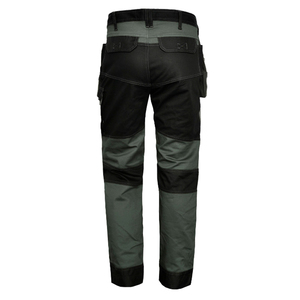 Men <b>Work</b> <b>Pants</b> Polyester Abrasion Resistance Multi Pocket Utility Trousers <b>Black</b> Gray - Product Image 2