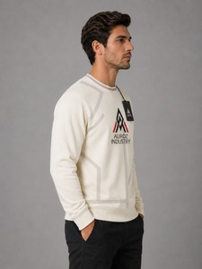 Sweat-shirt à col rond pour homme Aliroz Industry, coupe classique, en coton tricoté, respirant, manches longues, très demandé - Product Image 4