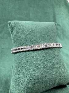 Emerald Cut Tennis Bracelet 925 Sterling Silver VVS Moissanite Diamond Iced Out Luxury Bracelet for <b>Men</b> and Women - Product Image 5
