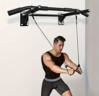 Barra de dominadas para montar en la pared, con múltiples agarres ajustables, equipo de ejercicio para gimnasio en casa para hombres, construcción metálica