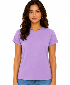 Camiseta de Verano para Mujer, Más Vendida, con Puños Enrollados, Apliques 3D, Estampada, Ligera, Transpirable, Ecológica, con Logotipo Personalizable - Product Image 1