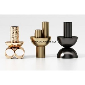 Prime Quality Handmade <b>Brass</b> Gold Color <b>Candlestick</b> <b>Holder</b> Set Of 3 Taper Candle <b>Holders</b> For Home Decoration In Lowest Price - Product Image 3