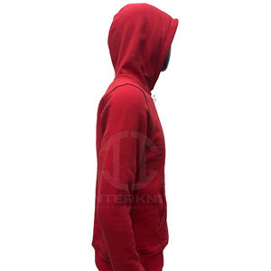 Sudadera con Capucha Roja para Hombre con Logotipo Personalizado, Sudadera de Felpa de Alta Calidad, Sudaderas Lisas al por Mayor con Bolsillo Canguro y Puños Acanalados - Product Image 4