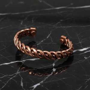 Bracelet manchette torsadé en laiton fait main pour hommes et femmes - Jonc magnétique ajustable pour la guérison - Bijou ethnique bohème, idée cadeau - Product Image 4