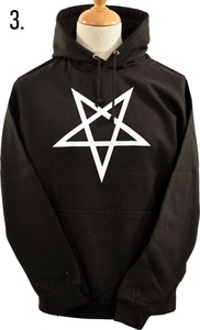 Sweat à capuche unisexe Baphomet avec fermeture éclair, 100% coton molletonné, hiver, pentagramme, satanique, occulte, église du Satan, chèvre, gothique - Product Image 2