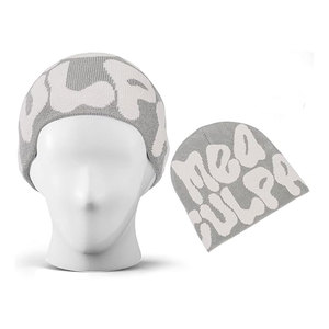 Bonnet pour femme avec motif Culpa, bonnets graphiques, bonnet d'hiver en tricot, bonnet doux, chaud et extensible, style streetwear esthétique - Product Image 1