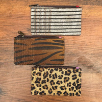 Porte-cartes en cuir recyclé coloré imprimé animal avec porte-monnaie Blocage RFID Porte-cartes de crédit Slim Smart Wallet pour femmes