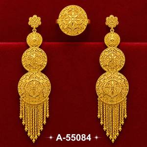 MOLL JEWELLERS Women's <b>Gold</b> Plated Zinc Alloy Luxury Stud <b>Earrings</b> with Heart Shape Coral Bead <b>Dangles</b> 55076 for Party - Product Image 1