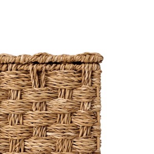 Panier de rangement tissé en herbe naturelle avec corde de coton Doublure en paille de style Ins faite à la main et poignée de transport pour l'organisation - Product Image 2