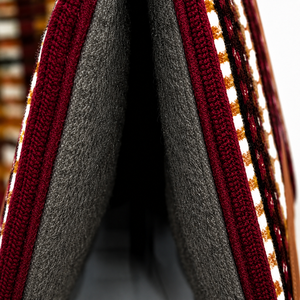 Manaal Enterprises Classic Western Saddle Pad Geometric Pattern Brown Leather Trim Wool Shell Fleece Lining Riding Equestrian - Product Image 5