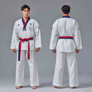 ชุดยูนิฟอร์มสำหรับนักมวย เทควันโด ยูโด แบบ unisex สำหรับศิลปะการต่อสู้ ระบายอากาศได้ดี น้ำหนักเบา ทรงเข้ารูป ผลิตจากผ้าฝ้าย/ใยไผ่ เหมาะสำหรับการฝึกซ้อม - Product Image 1