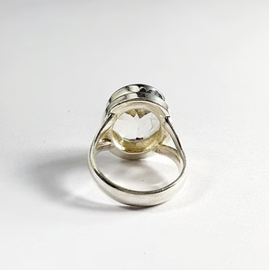Solid 925 Sterling Silver Natural <b>Crystal</b> <b>Ring</b> Large Oval Cut <b>Crystal</b> Gemstone Fine Jewelry Wholesale - Product Image 4