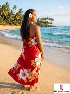 Pareo Hawaiano Polinesio, Sarong Tejido con Diseño Floral, Ligero, para Playa, Ropa de Verano para Niños, OEM, ODM, Personalizado, 100% Rayón - Product Image 2