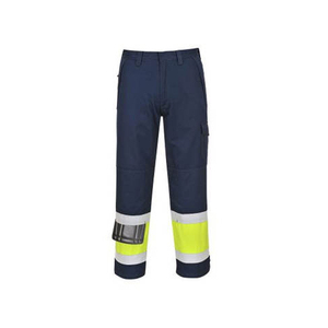 Pantalon de travail OEM pour hommes 100% coton, avec bandes réfléchissantes pour la sécurité, idéal pour l'exploitation minière - Product Image 1