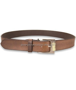 Ceinture décontractée à la mode pour hommes en cuir texturé marron pleine fleur boucle à une broche en nickel élégant toutes les tailles disponibles - Product Image 5