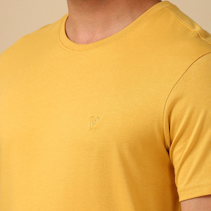 Camiseta de Algodón Lisa para Hombre, Corte Regular, Cuello Redondo, Cómoda, Informal, para Uso Diario, Precio de Fábrica, OEM Personalizado - Product Image 3