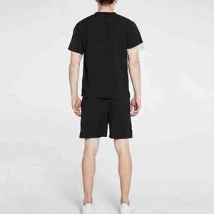 Men Summer Casual Two-Piece T-Shirt Shorts Set Midweight Short Sleeve 100% Bamboo Fiber Eco-Friendly Customizable Acid Wash 3D - Product Image 5