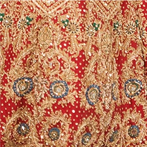 Lehenga Choli de mariée moderne à motif cristallin brodé, longueur ras du sol, 100% coton, personnalisable, respirant, col en V, style Princesse - Product Image 2
