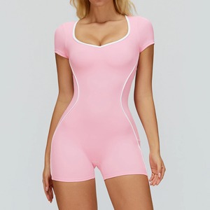 Combinaisons de sport pour femmes, combinaisons de fitness, combinaisons de yoga à manches courtes, ensembles 2 pièces pour femmes, tenue de sport push-up pour la gym - Product Image 2
