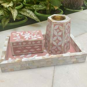 LumiPearl Luxury Bakhoor Burner Handcrafted <b>Mother</b> of Pearl Mosaic Incense Holder Set for Elegant Homes & Contemporary Interior - Product Image 1