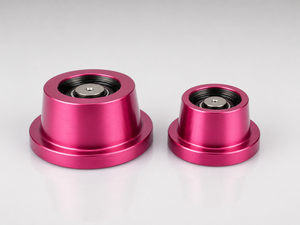 Componentes de Polea de Acero Suave Anodizado en Rosa para Herrajes de Puertas Corredizas, Construcción Moderna, Precisa y Duradera, Funcionamiento Suave - Product Image 1