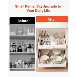 Organizzatore Estraibile per Armadietto da Cucina, Confezione da 2, Larghezza Espandibile 12.2-18.9 Pollici, Profondità 20.47 Pollici, Cassetto Scorrevole per Conservazione Alimenti - Product Image 6