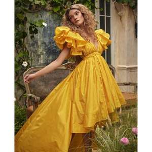 Elaia Dress Features Layered <b>Butterfly</b> <b>Sleeves</b> Flowing Sheer Skirt Delicate Contrast Details Make Every Moment Feel Magical - Product Image 2