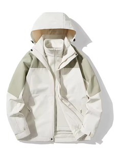 Chaqueta de Esquí Impermeable para Hombre con Capucha, Diseño Color Block, Poliéster Gore-Tex, Cierre de Cremallera, Ropa para Exteriores - Product Image 1