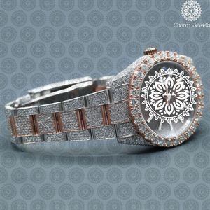 Reloj Charm_Jewells de Lujo en Acero Inoxidable, Caja de 40 mm, Movimiento Mecánico Analógico, Fecha Automática, Estilo Vintage para Hombre con Detalles de Diamantes - Product Image 3