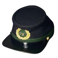Reproducción de una gorra de lana gris confederada de la Guerra Civil Americana, comúnmente conocida como un kepi.