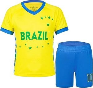 Ensemble de maillot de football d'Angleterre MUDJEAN, blanc et bleu marine, avec short et numéro 10, séchage rapide, broderie personnalisée, polyester, vêtements de sport pour enfants - Product Image 4