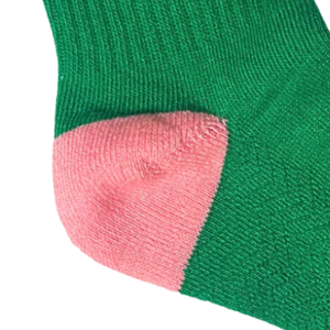 AKA Crew <b>Socks</b> Pink Green Premium Cotton Blend Stretch Ribbed Mid Calf Sports Casual Comfortable Everyday <b>Socks</b> - Product Image 6