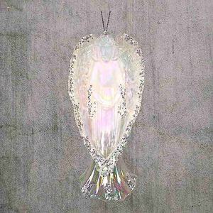 Charm Christmas New Year <b>Winter</b> <b>Decoration</b> Clear Frosty Pearlized White Paint Irrid Plated Acrylic 3D Angel 2D Fairy Ornament - Product Image 4