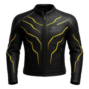Chaqueta de Motociclismo Profesional para Hombre, de Cuero Vacuno Genuino, con Protección de Nivel 2 CE y Soporte para la Espalda - Product Image 1